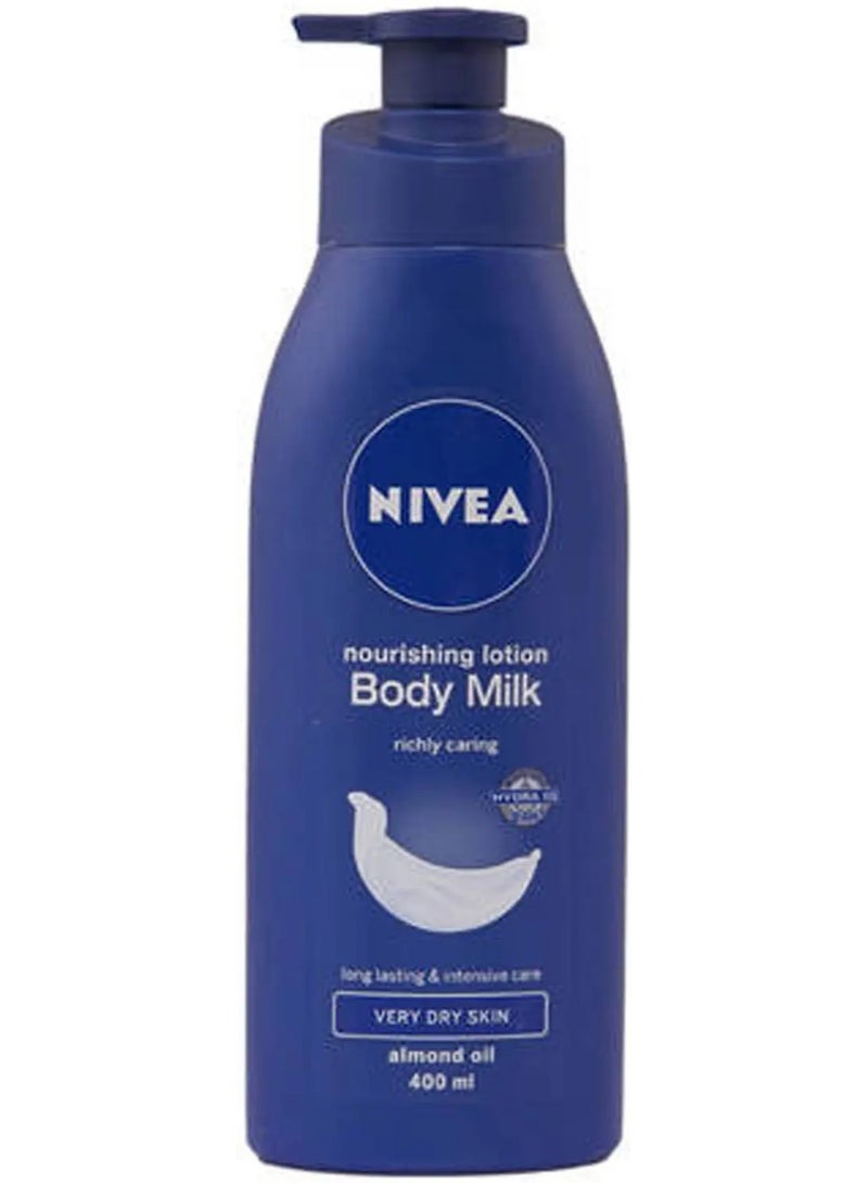 Nivea Nourishing Lotion Body Milk for Very Dry Skin, 400ml with Nivea Soft Crème, 100ml - Image 2